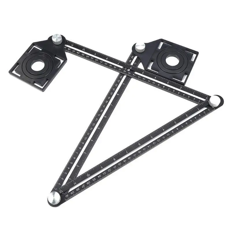 

Multi-hole Adjustable Angle Ruler Drill Guide Glass Tiles Woodworking Gauges Measuring Tool