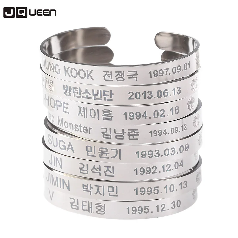

Laser Engrave Name ID Bracelet Personalized Name Bracelet For Men Stainless Steel Open Bracelet