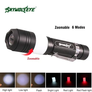 

6 Modes 2 led Torch Zoomable LED Flashlight Torch light for 18650 battery + USB Cable Camping