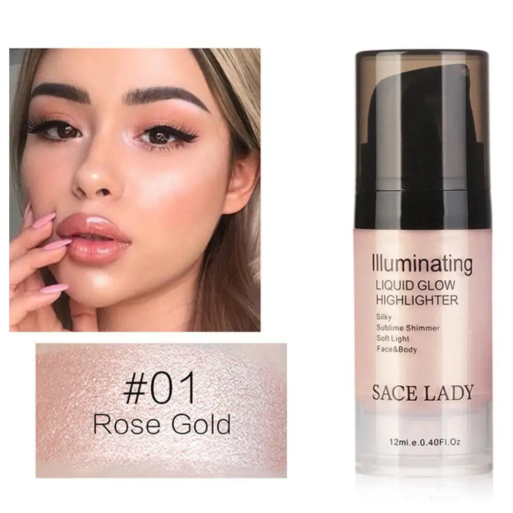 12 мл жидкий хайлайтер Shimmer Glow Face Body профессиональная осветляющая жидкая