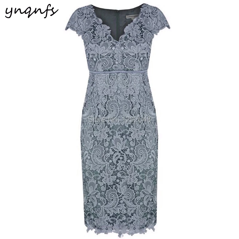 Ynqnfs Md405 V Neck Party Formal Dress Vintage Tea Length Wedding