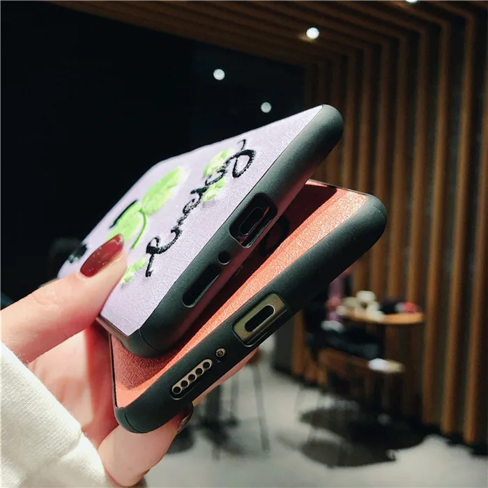 3D вышитый светящийся чехол Lucky Grass для Samsung Galaxy S10 Plus S10E S9 S8 Note 8 9 задний