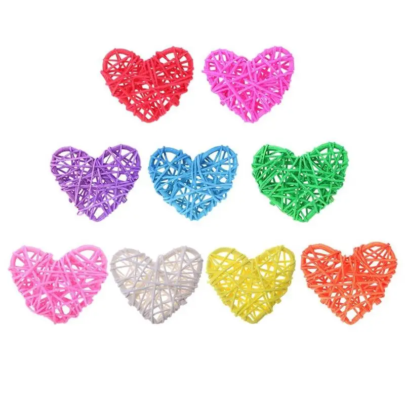 

5pcs/lot Cute Heart Rattan Ball Artificial Straw Balls DIY Birthday Wedding Party Decor Ornament Gifts Home Christmas Decoration