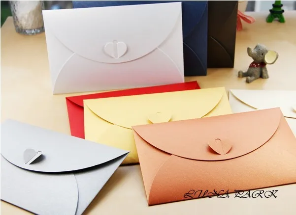 Винтажные бумажные белые конверты с пряжкой и жемчугом, разные цвета, деловые товары, позолота, 13 цветов, 100 шт./компл