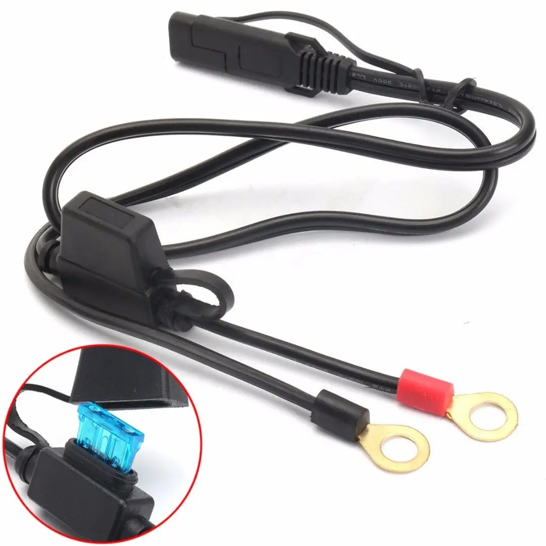 

12V Car Motorcycle Battery Output Connector Ring Terminal To SAE Quick Disconnect Cable Harness Charger Adapter Accessories New