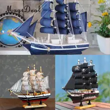 

Wooden Small Sailboat Pirate Ship Home Model Boat Nautical Office Desk Bookstore Theme Party Decor Children Kids Birthday Gift
