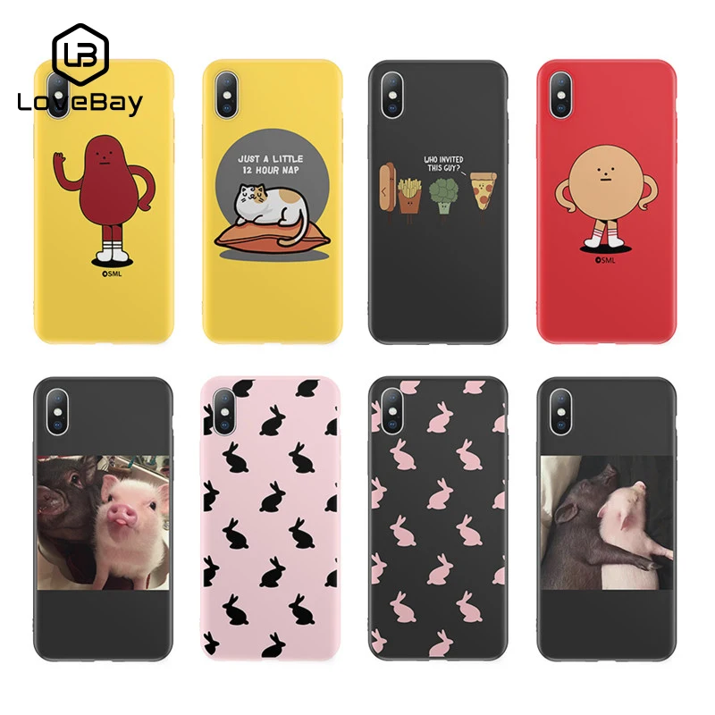 Lovebay Забавные милые чехлы для телефонов с принтом свинки iPhone 6 5 5S SE S 7 8 Plus чехол X XS