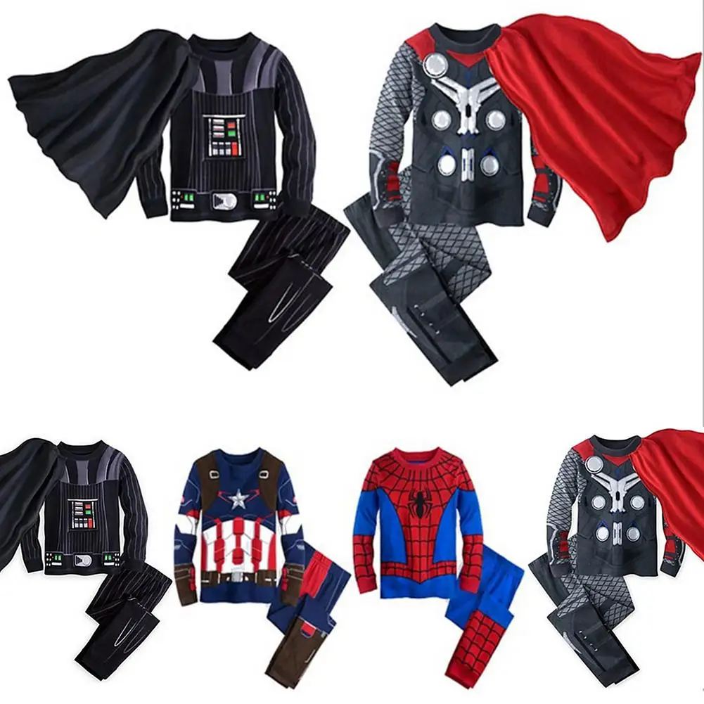 

The Avengers Pajamas For Boys Super Hero Pajamas Pants Batman Iron Man Tracksuit Spiderman Batman Pajamas Suits Sleepwear
