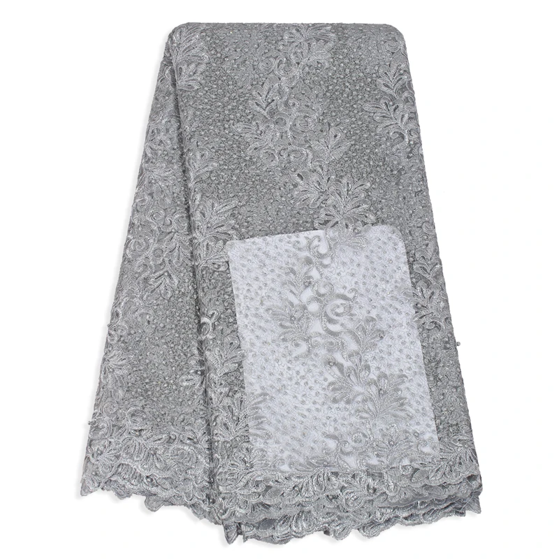 

2019 High Quality Latest African Fabric Lace Fabric Lace French Tulle Net Embroidered With Stones And Beads Fabrics Laces