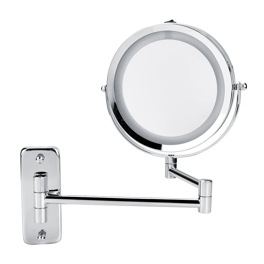 

LED Wall Mount Makeup Mirror 360 Degree Rotate Swivel Lighted Mirror Bathroom Bedroom Dressing Table Cosmetic Tool