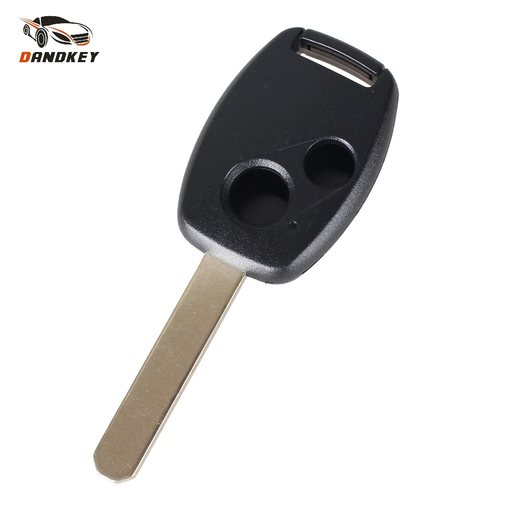 

Dandkey Replacement 2 Buttons Remote Car Key Case For Honda Accord Civic CRV Pilot Uncut Blade Car Key Shell Fob Cover With Logo