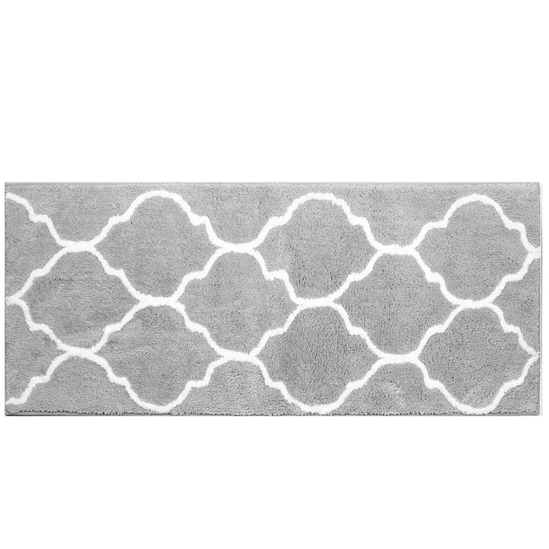 

Kitchen Mat, Decorative Non-Slip Microfiber Doormat Bathroom Mats Shower Rugs For Living Room Floor Mats (17.7x47.2 Inch, Gray