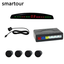 Smartour display A LED Sensore di Parcheggio Auto Multicolor Set 4 Sensori del Sistema Per La Maggior Parte Auto del Radar di Inverso di Backup Parktronic sensori