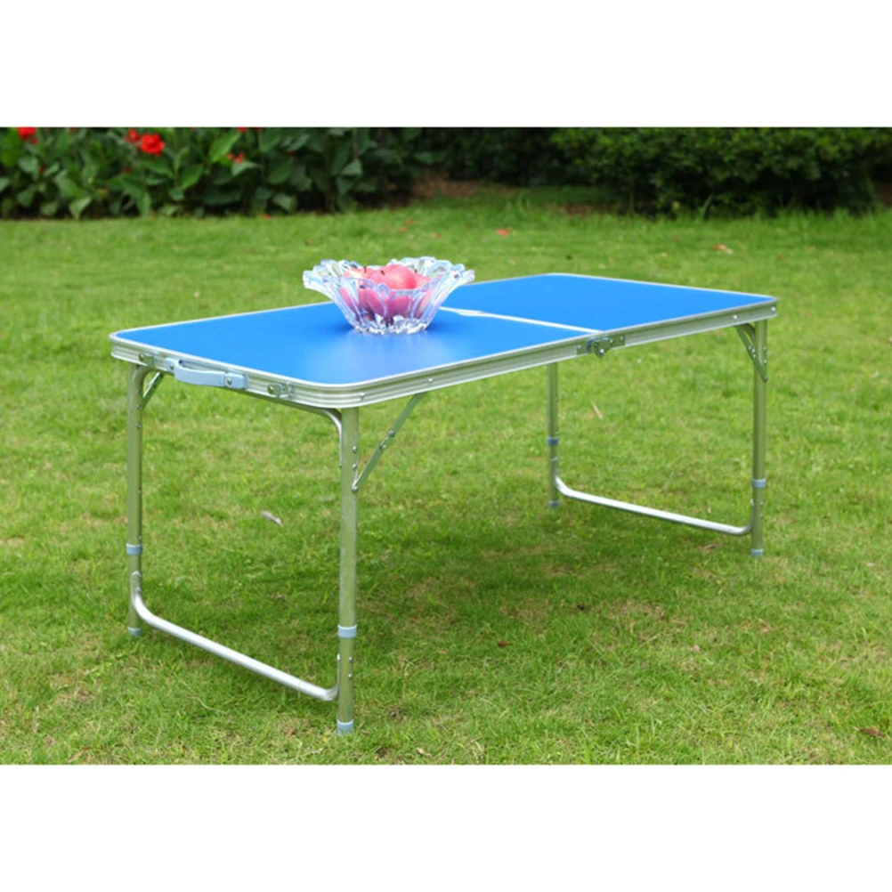

Height Adjustable Folding Utility Table for Outdoor Camping Beach Picnic (Sky Blue)