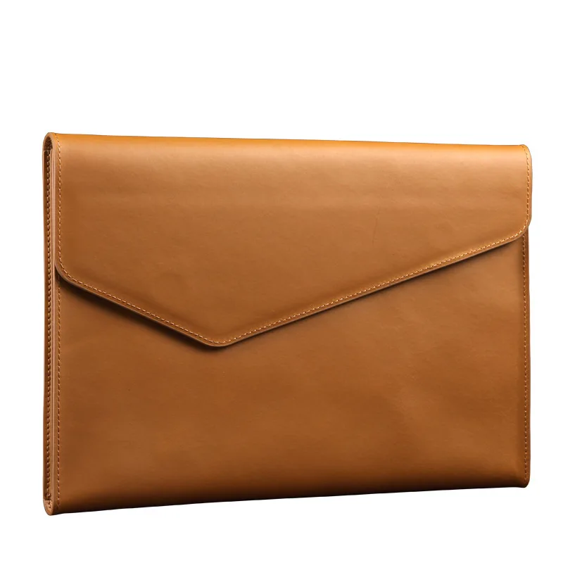 

Retro Genuine Leather Handbag Clutch Bag Men Business Briefcase Large Capacity A4 Document Bags Ipad Package 13 Inch Laptop Bag