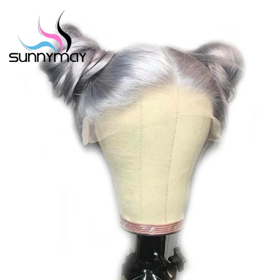 Sunnymay 13x4 серая расцветка прямые человеческие волосы парики 130% предварительно