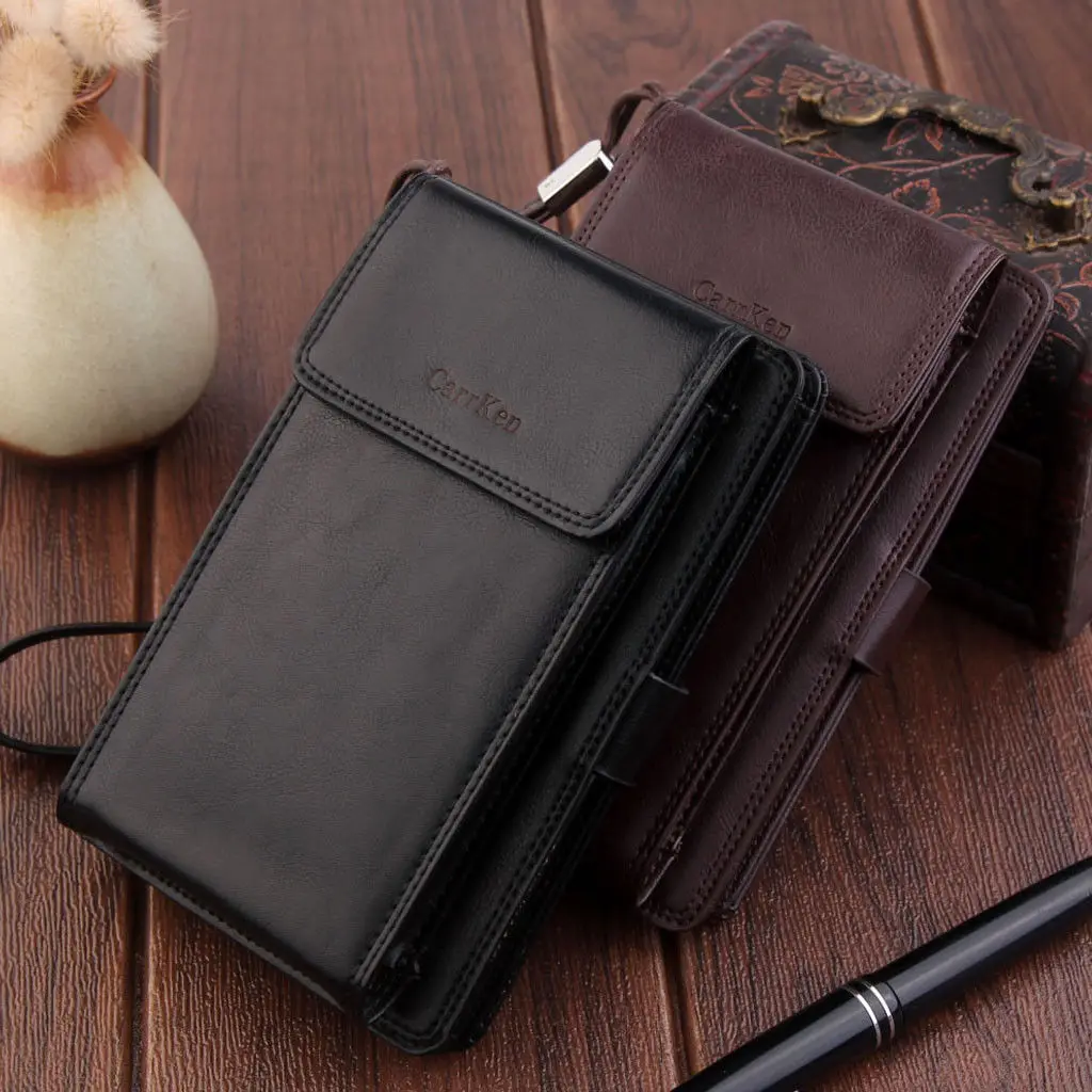 

Men Leather Zipper Wallet Phone Business Bag Card Holder Clutch Handbag Purse