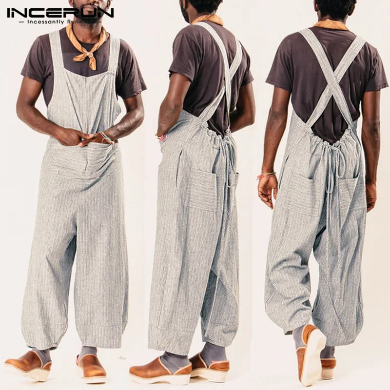 

Hiphop Overalls Plain Men Jumpsuit Rompers Wide Leg Pants Baggy Dungarees Pant Casual Overalls Fashion Jumpsuits Harajuku Women