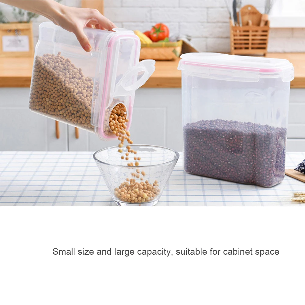 

3Pcs 4L Storage Box Container Large Cereal Containers Keepers Airtight Leakproof Food Storage Containers