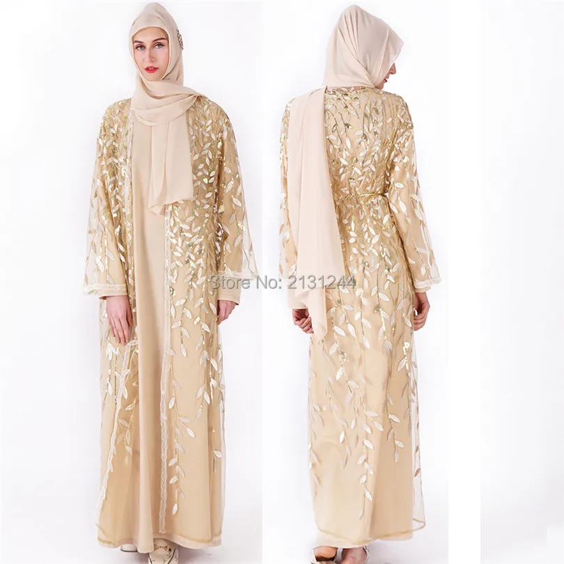 

2019 Summer Mesh Sequin Kaftan Abaya Turkey Dubai Hijab Muslim Dress Abayas For Women Qatar Ramadan Caftan Robe Islamic Clothing
