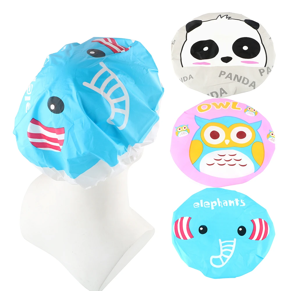 Gorros de ducha impermeables con banda elástica para el pelo, gorro de