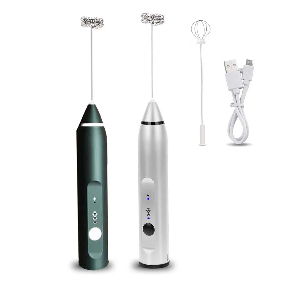 

Rechargeable 3-speedElectric Milk frother foamer Drink Coffee Whisk Mixer Eggs Beater Mini Handle Stirrer home Kitchen Tools