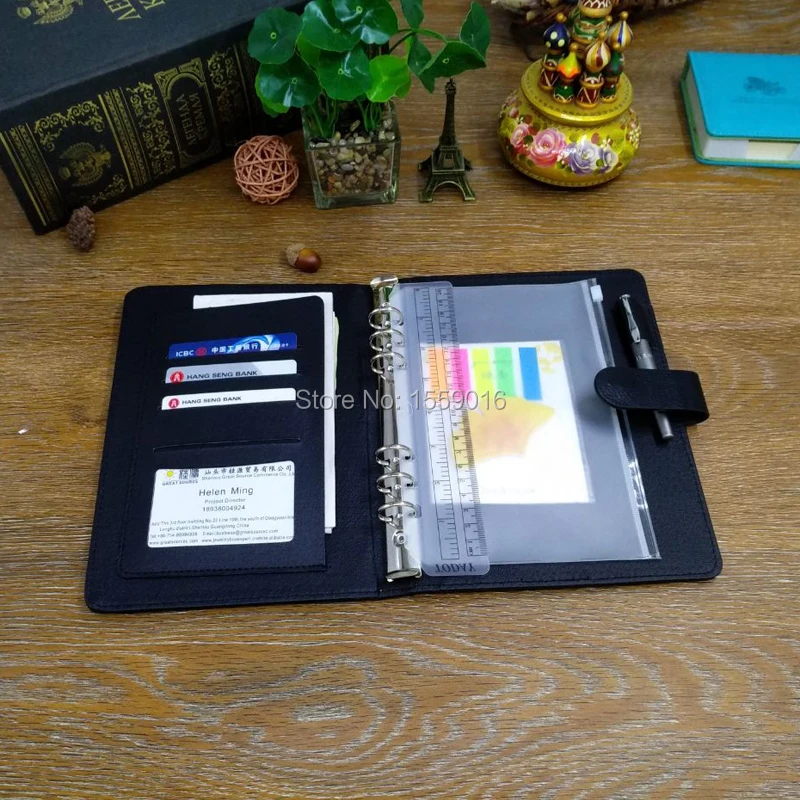 Padfolio планировщик A5 блокнот кольцо Переплет Дневник записная книжка с- календарь цветные стикеры Ziplock сумка Подарочный набор