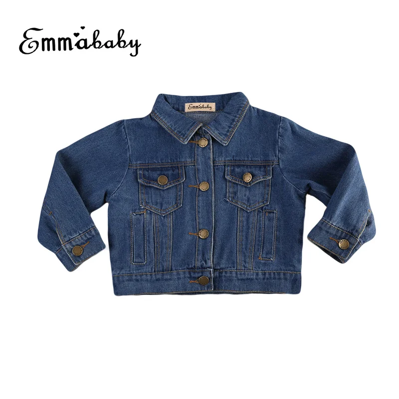 

Toddler Kids Baby Girl Clothes Jeans Jacket Long Sleeve Pocket Denim Jacket casaco Coat Clothing for Children Age 1-6Y