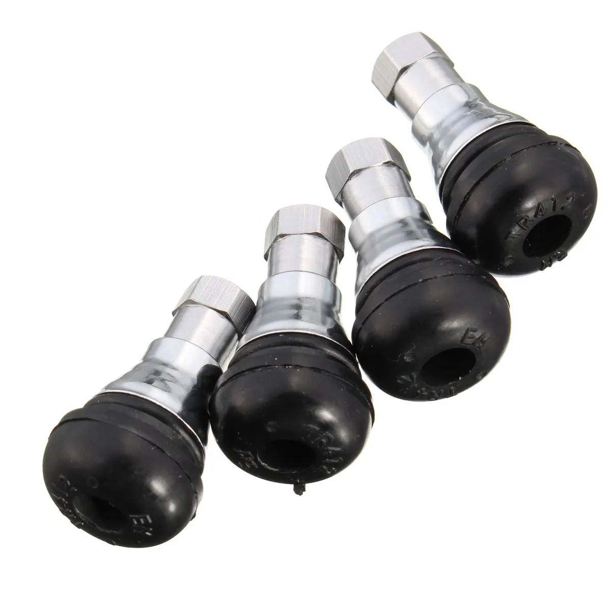 

4pcs TR412 Universal Chrome Copper Zinc Tubeless Rubber Wheel Tyre Valve Stem Dust Cap Cover Cars Motorcycle