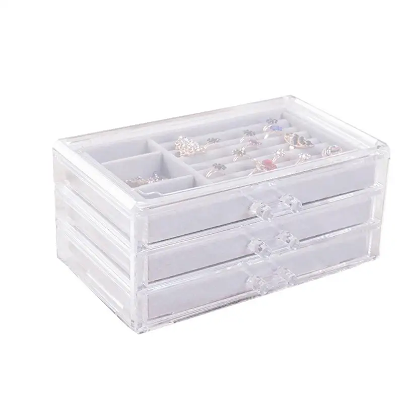 

3-layer Space Multiple Layout Removable Transparent Plastic Storage Box Desktop Jewelry Watch Storage Box Home Storage Box Gift