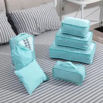 

7PCS Storage Bags Cubes Set Compression Luggage Suitcase Organizer Travel Storage Bag Convenient Underwear Storage Bag