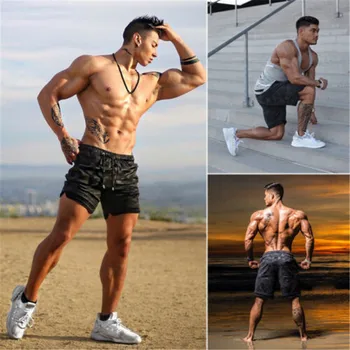 

Mens Gym Jogging Shorts Fitness shorts 3/4 Trousers Running Sweatpants Muscle training Sports shorts loose plus size
