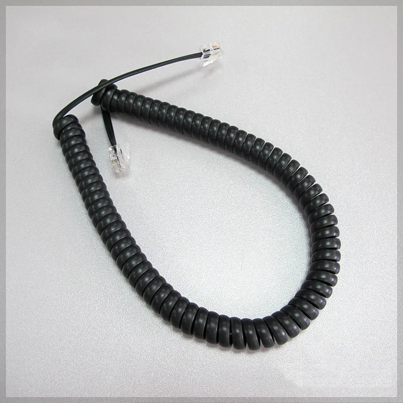 35cm Telephone Cord Straighten 2m Microphone Receiver Line RJ22 4P4C Connector Copper Wire Phone Volume Curve Handset Cable