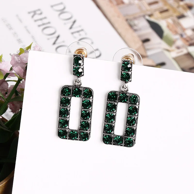 

New Korean geometry rectangular fashion simple long earpiece hundreds of women's ear nails