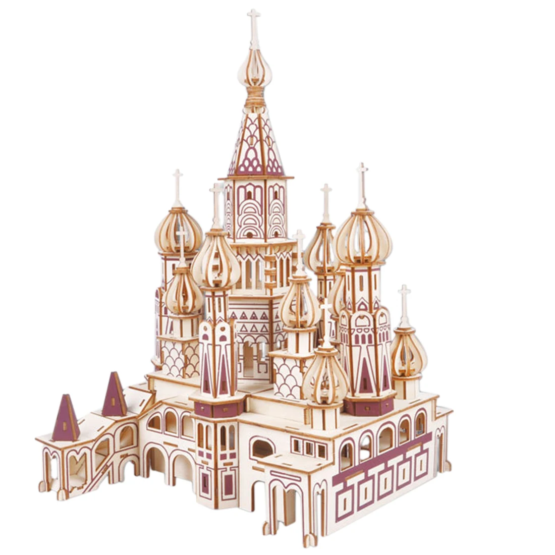

DIY Russian Castle 3D Wooden Simulation Puzzle Model Toy for Children Birthday Gift Develop Intelligence Educational Toys 2019