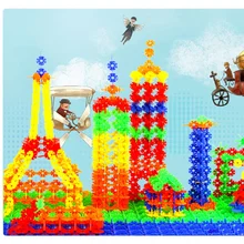 100 PCS/bag of snowflake blocks toys baby toys children's education toys diy assembly bricks classic toys for children lin ting