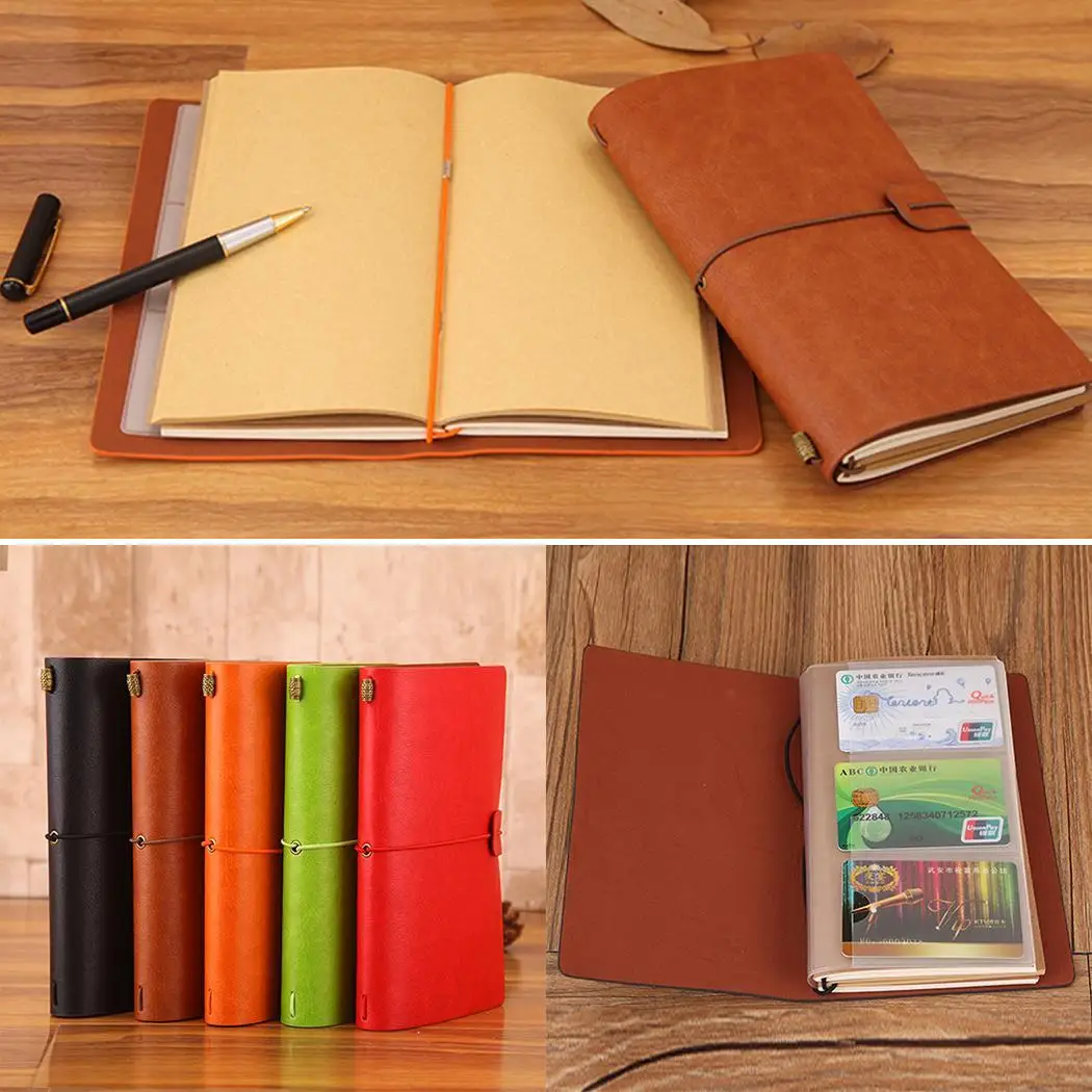 

Vintage Hardcover Notebook Spiral Faux Leather Dairy Note Book School Office Supply For Students Business Notebooks