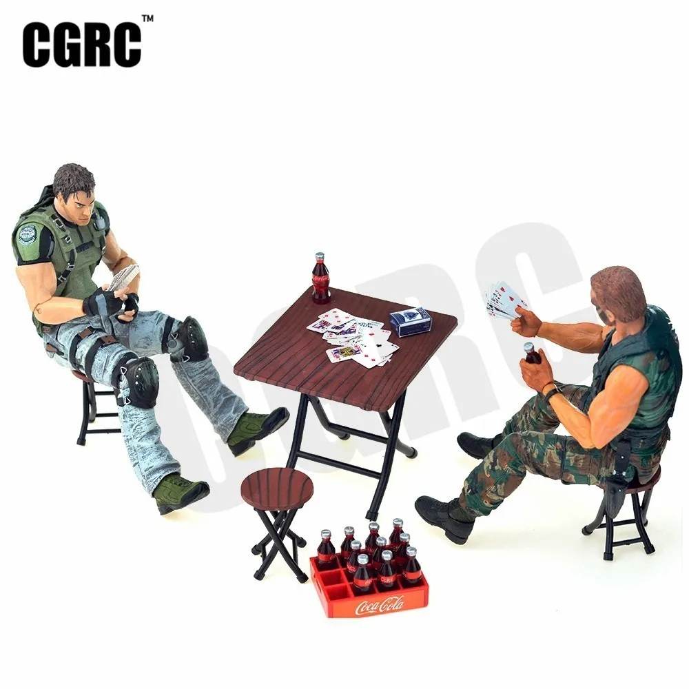 Best Mini Poker Cola Bottle Folding Table Chair Dollhouse For 1 10 RC Crawler Car TRX4 RC4WD D90 Axial Scx10 Decoration