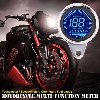 

12V Universal Multi-function Motorbike Instrument Display Oil Level Meter LCD Gauge Tachometer Motorcycle Digital Speedometer