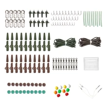 155 шт. рыболовные снасти коробка Новые Карповые грузики безопасные зажимы крючки Вертлюги для волос