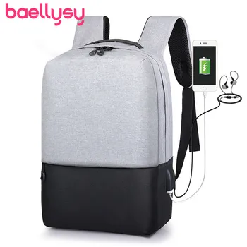 

New Oxford Cloth Mens Knapsack Shoulders Bag Usb Charge Backpack Fashion Man Laptop Backpack Large Male Business Travel Bag