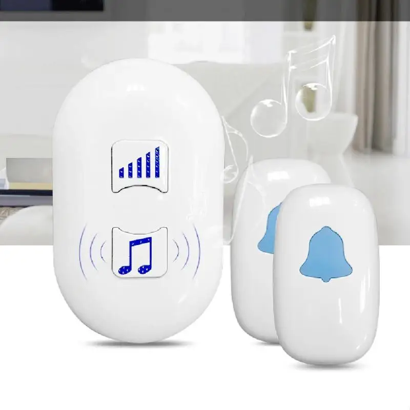 

Smart Wireless Doorbell 200M Range 38-Chime US Plug Home Door Bell with 1 Receiver+2 Buttons 433MHz
