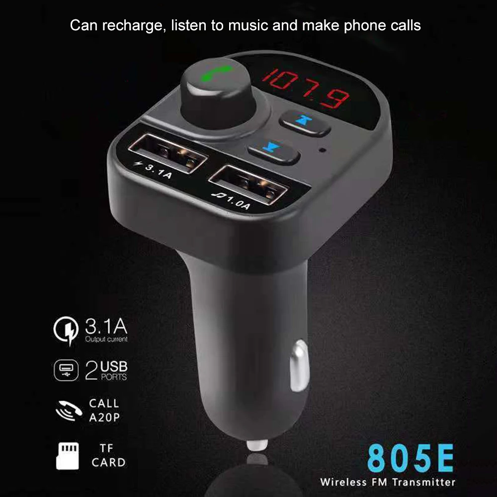 

Vehicle-mounted BT Hands-free Phone FM Transmitter Car MP3 Plug-in Card Lossless Dual USB Car Accessories