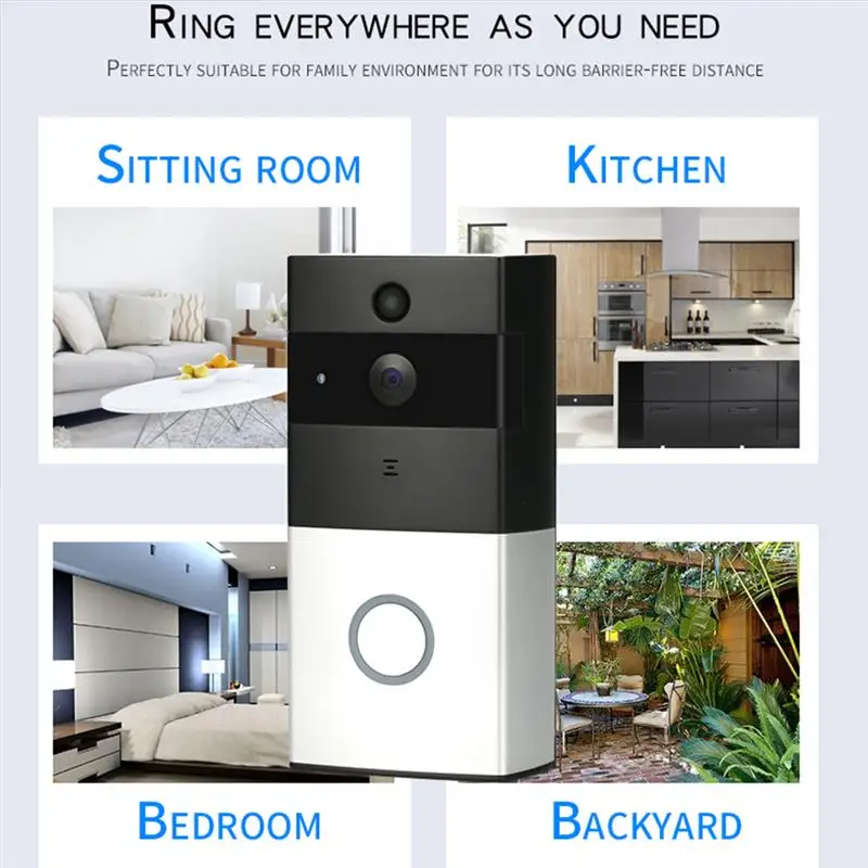 

Youool Video Doorbell Two-Way Talk and Night Version Smart Wireless Doorbell Smart PIR Door Bell Security Camera HD Home Supply