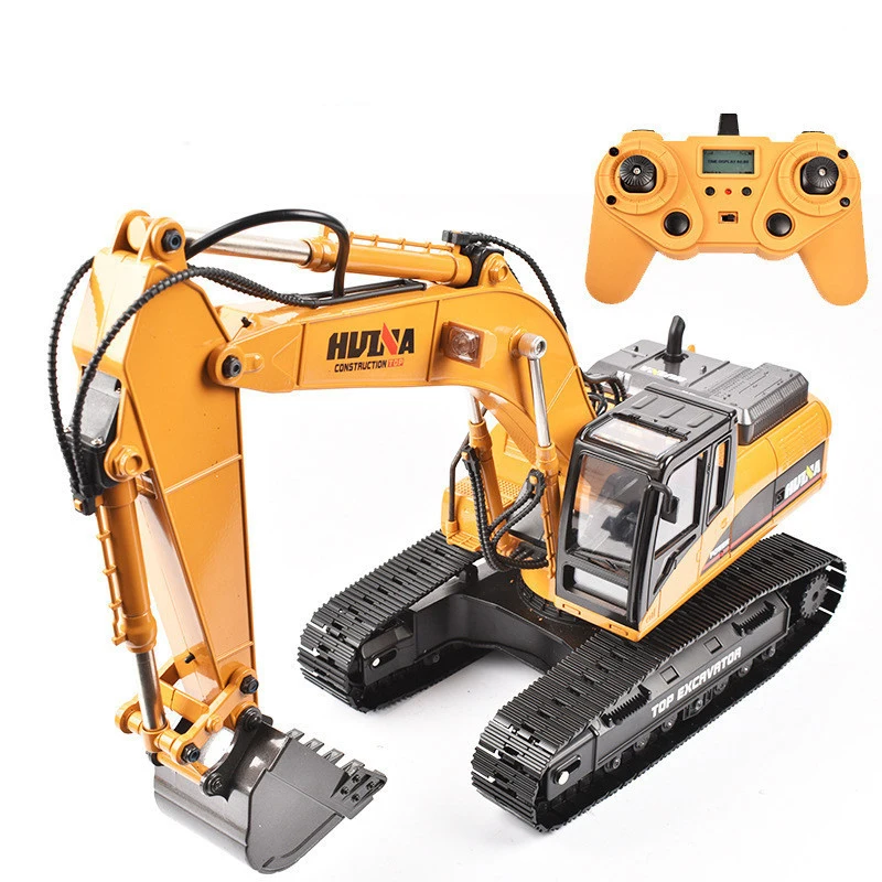 RC Hydraulic Excavator Kids Car Toys 23 Channel  Construction Remote Control Truck Autos  Remote Excavator Engineer Truck Car