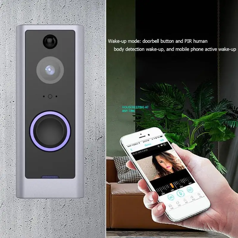 

D168 WiFi 720p Video Doorbell Door Phone Visual Intercom+ Chime EU Plug Mobile phone remote intelligent visual doorbell