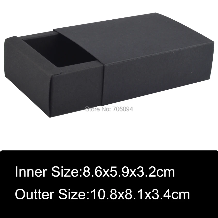 50 шт. 10,8x8,1x3,4 см косметическая черная короб для бумаг, ручная работа, черные подарочные коробки для конфет, футляр для эфирного масла, коробка с логотипом на заказ