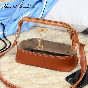 

Herald Fashion Women Transparent Crossbody Bag Fawn Pendant Female Shoulder Shell Bag Messenger Bag Party Travel Essential Sac
