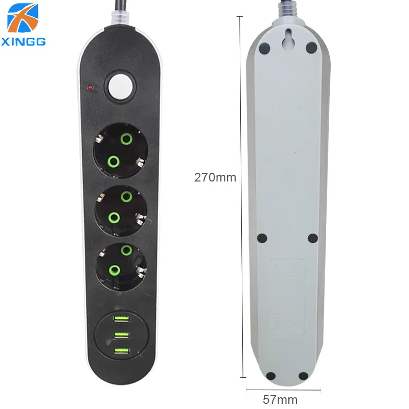 LEORY 3 розетки 3USB Порты Мощность полосы ЕС плагин для настенного Зарядное