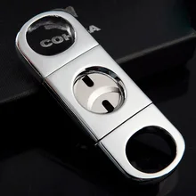 COHIBA двойные лезвия сигареты, из нержавеющей стали длинный резак для сигар Карманный гаджет Zigarre принадлежности для курения гильотина 365J